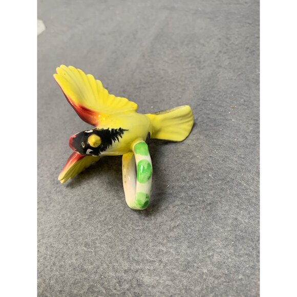 Vintage Yellow Bird Ceramic Napkin Ring Hand-Painted Made In Japan 1950s - Picture 4 of 7